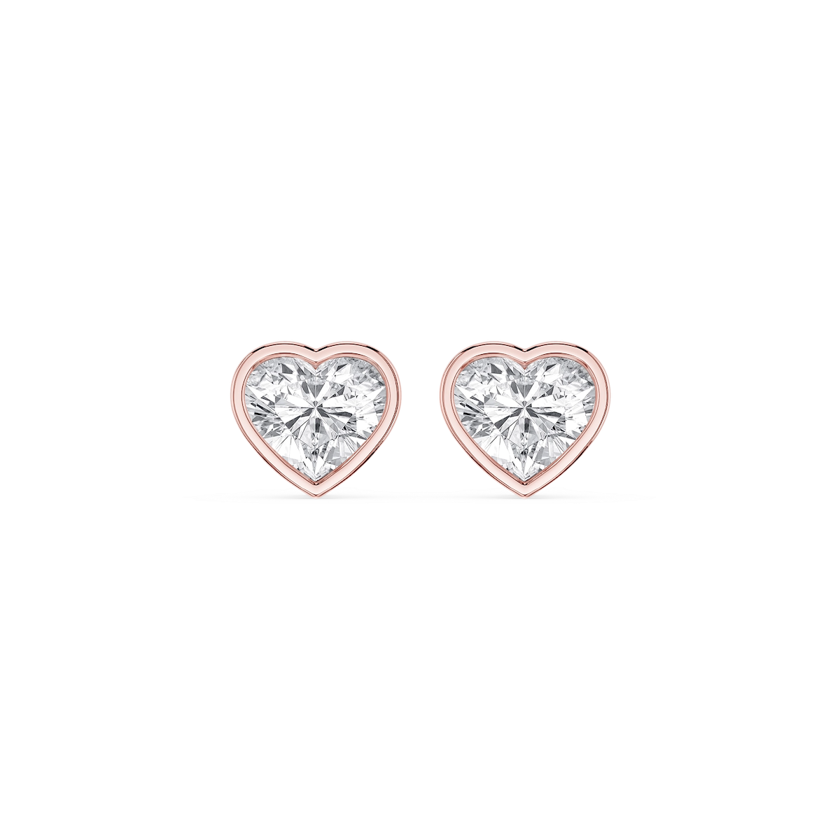 Heart Lab Grown Diamond Bezel Set Certified Stud Earrings