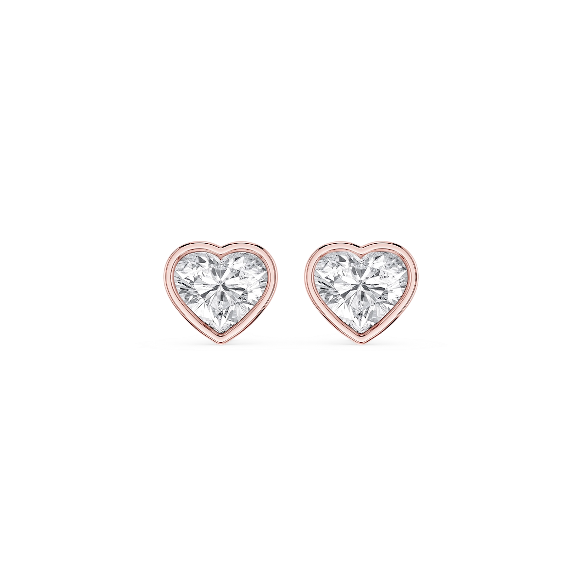Heart Lab Grown Diamond Bezel Set Certified Stud Earrings