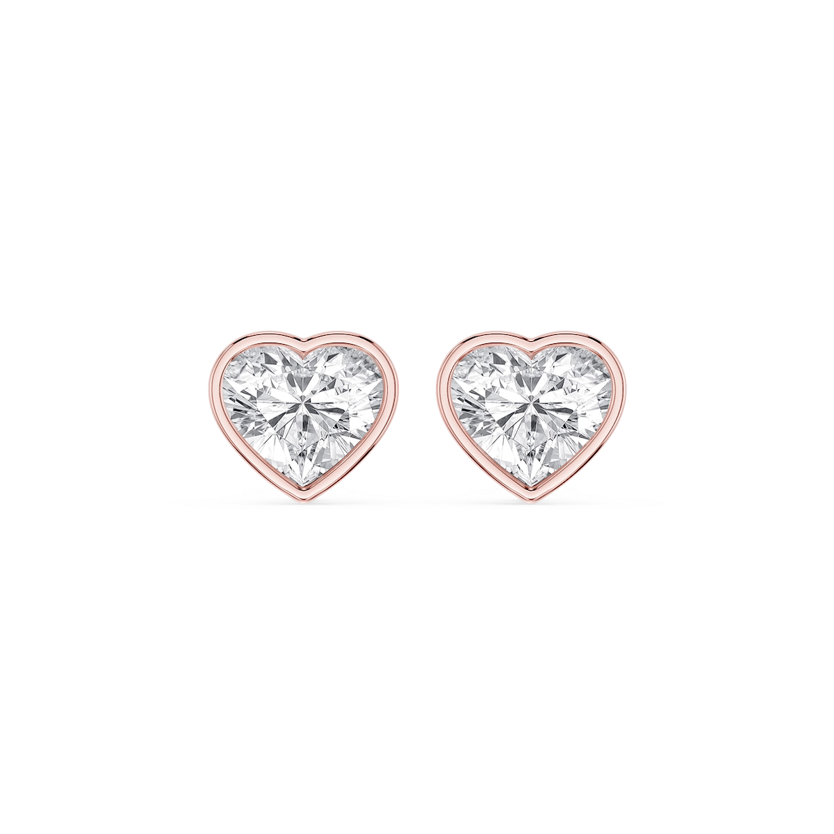 Heart Lab Grown Diamond Bezel Set Certified Stud Earrings