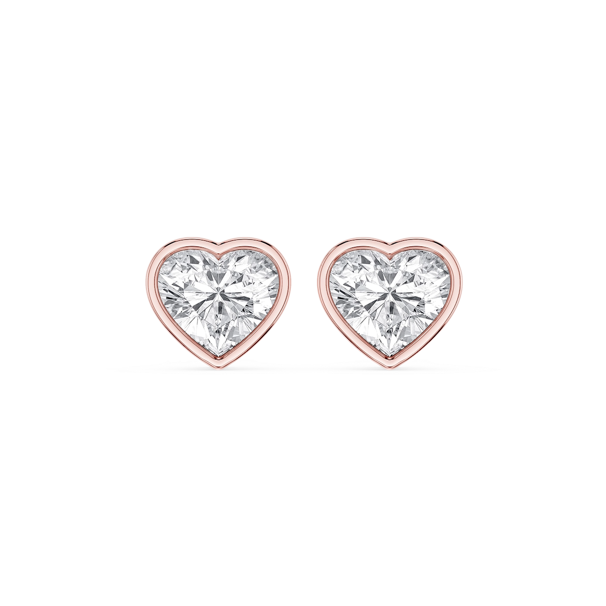Heart Lab Grown Diamond Bezel Set Certified Stud Earrings