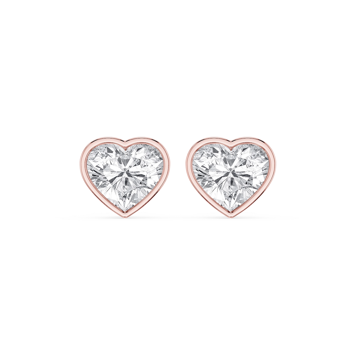 Heart Lab Grown Diamond Bezel Set Certified Stud Earrings