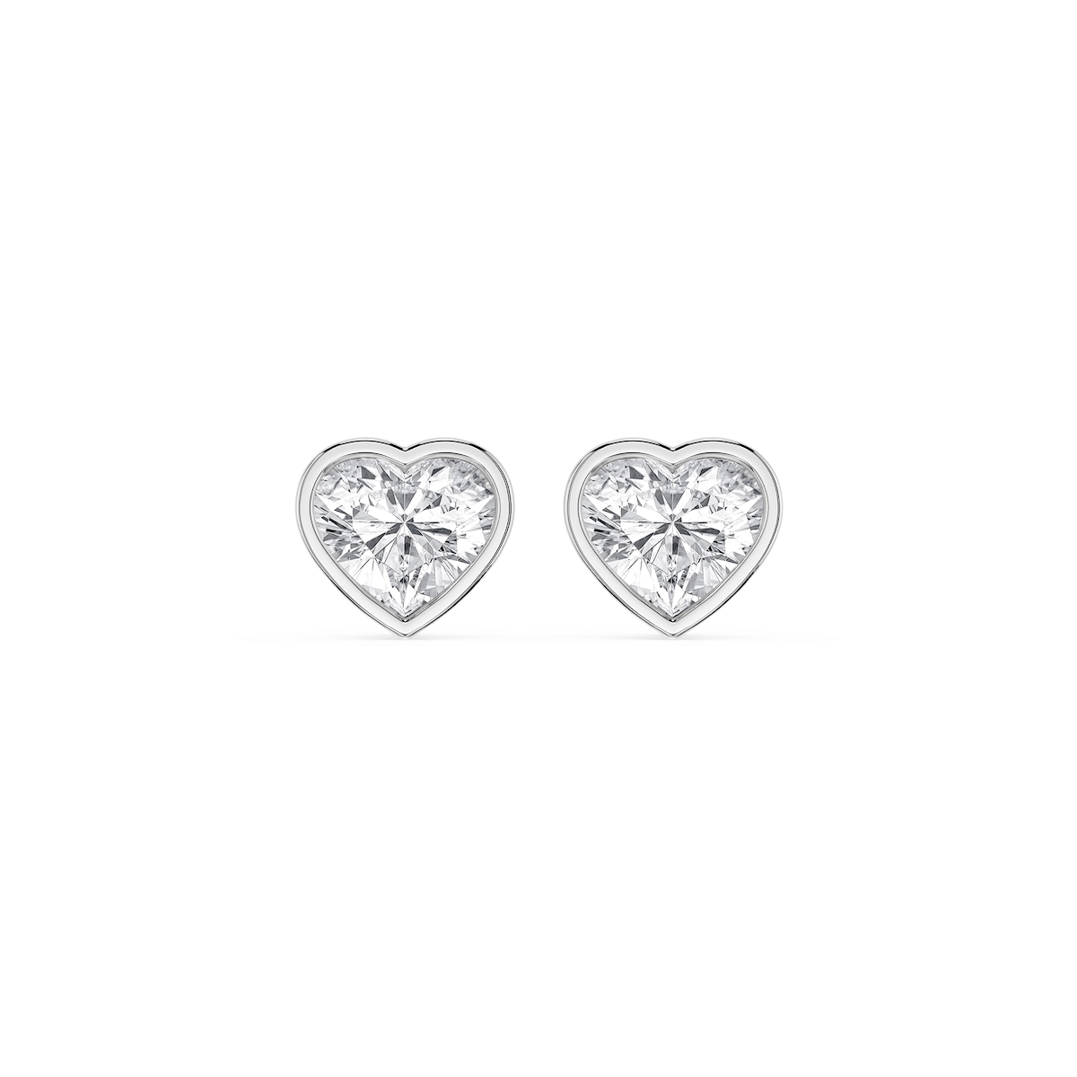 Heart Lab Grown Diamond Bezel Set Certified Stud Earrings