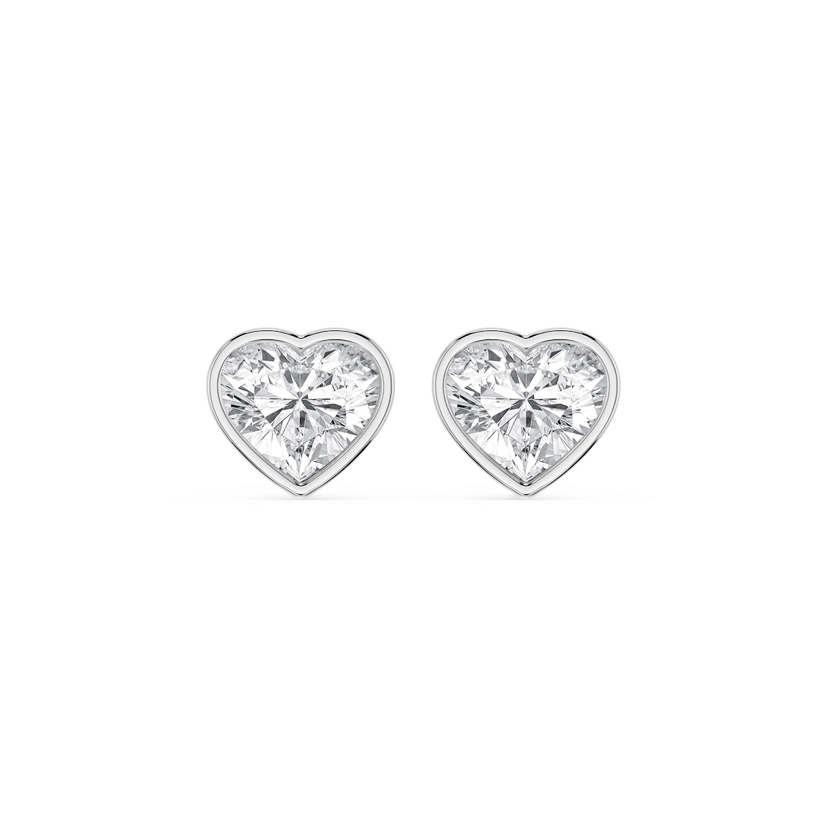 Heart Lab Grown Diamond Bezel Set Certified Stud Earrings
