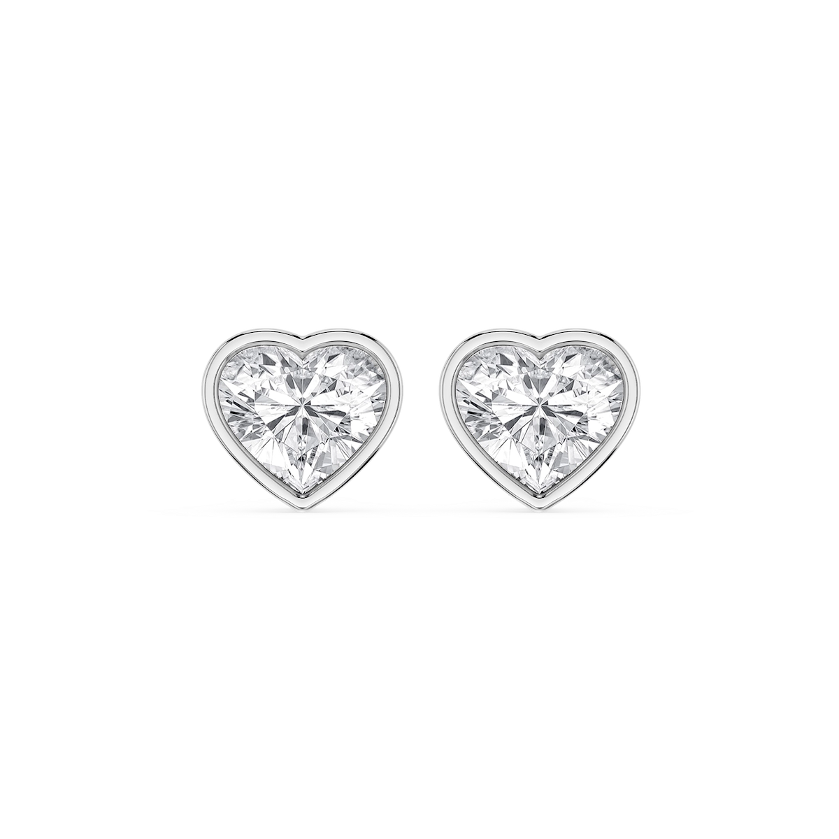 Heart Lab Grown Diamond Bezel Set Certified Stud Earrings