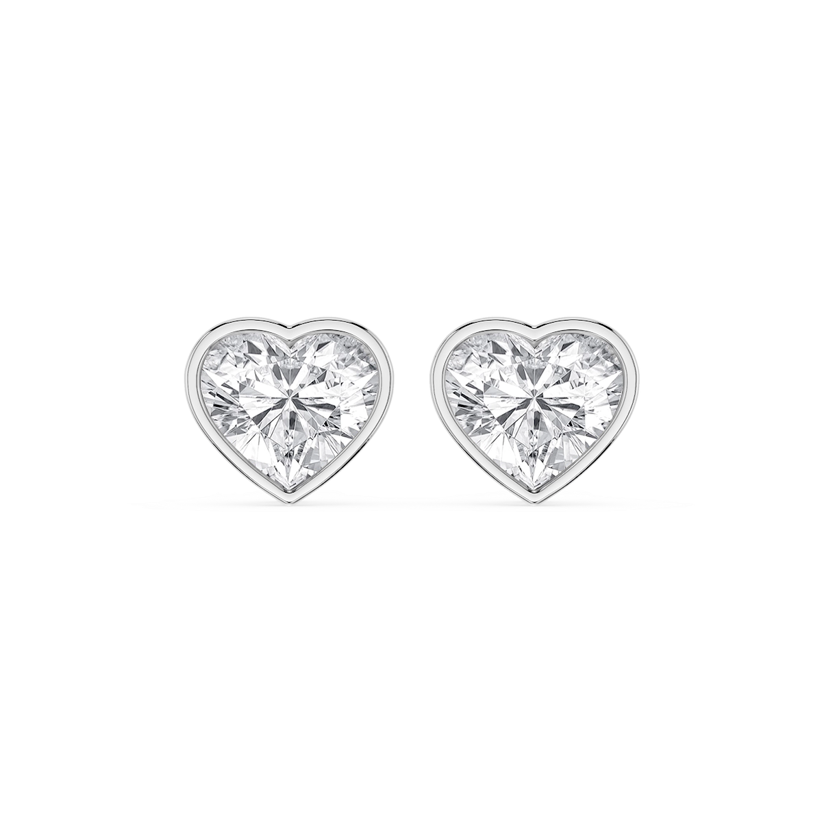 Heart Lab Grown Diamond Bezel Set Certified Stud Earrings