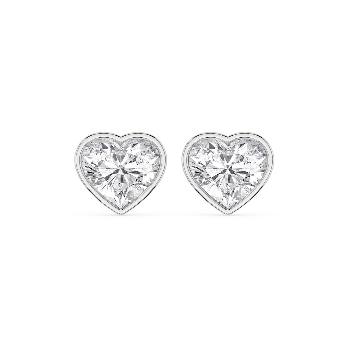 Heart Lab Grown Diamond Bezel Set Certified Stud Earrings