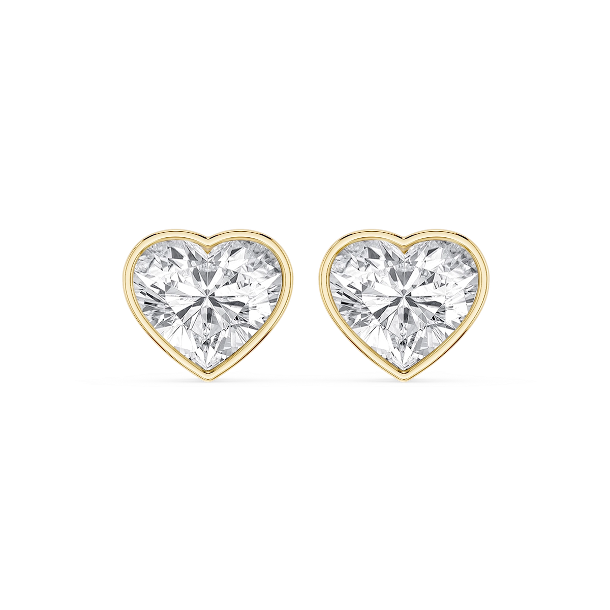 Heart Lab Grown Diamond Bezel Set Certified Stud Earrings