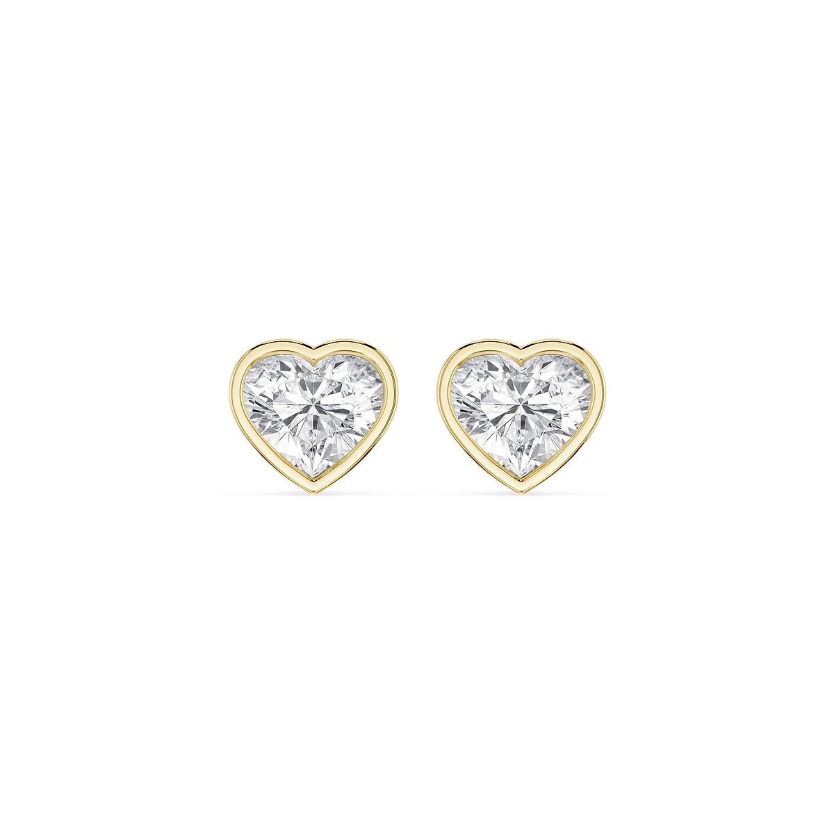 Heart Lab Grown Diamond Bezel Set Certified Stud Earrings