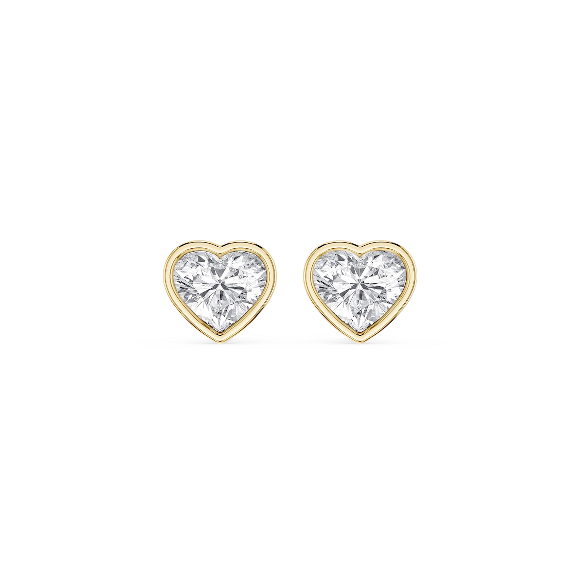 Heart Lab Grown Diamond Bezel Set Certified Stud Earrings