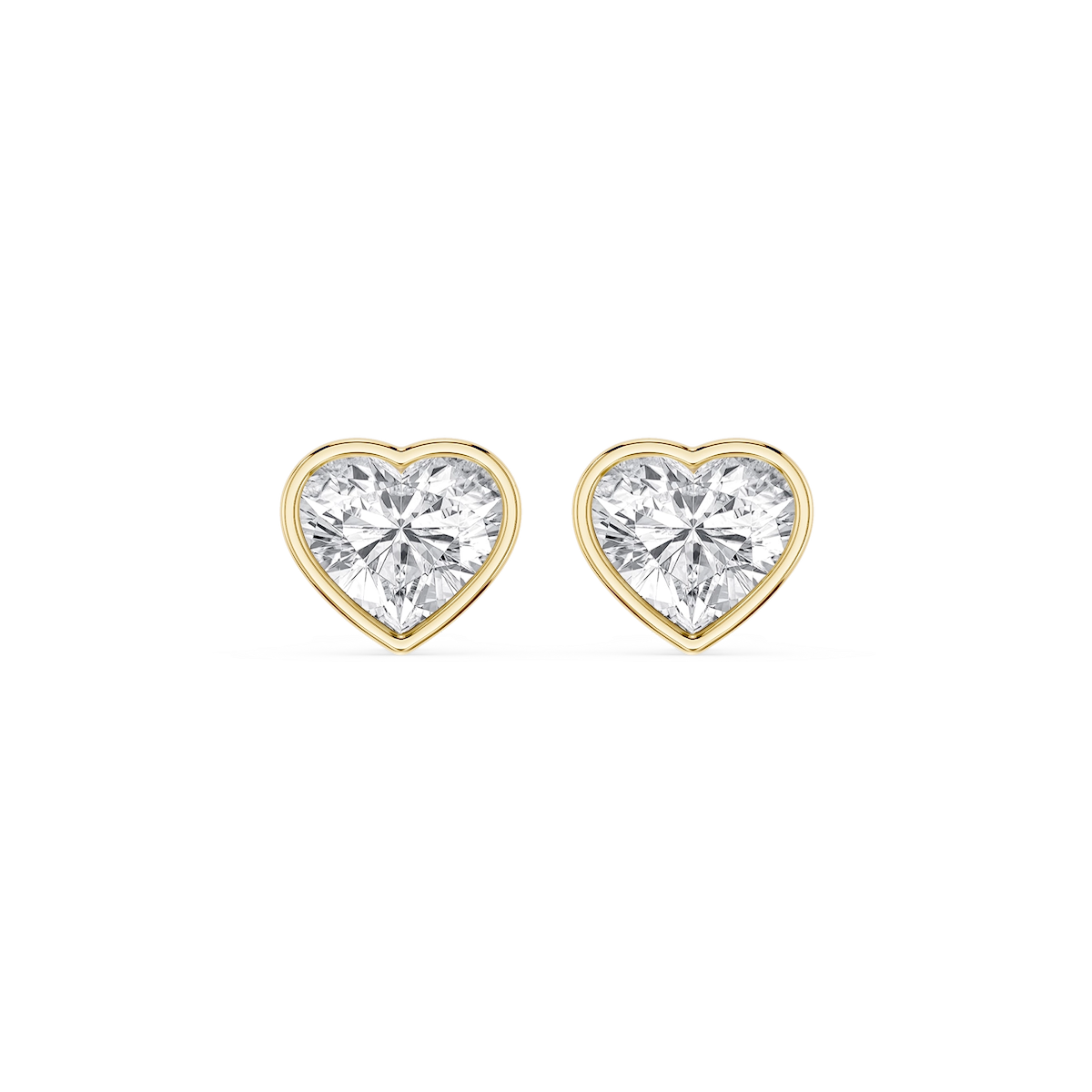 Heart Lab Grown Diamond Bezel Set Certified Stud Earrings