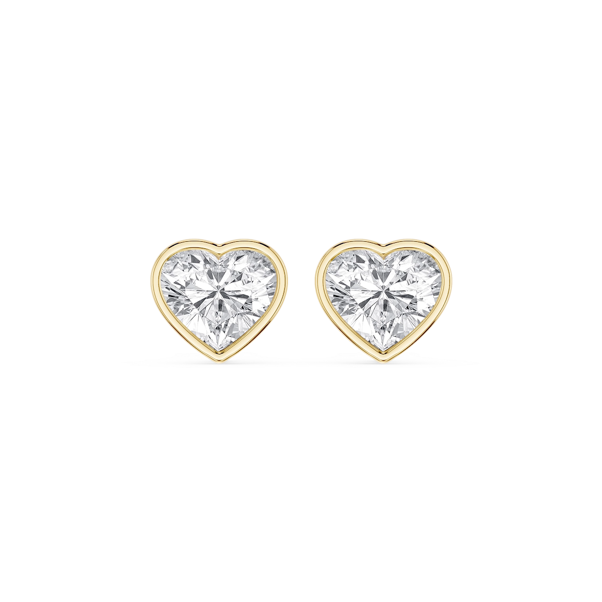 Heart Lab Grown Diamond Bezel Set Certified Stud Earrings