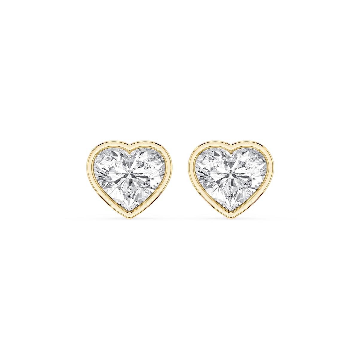 Heart Lab Grown Diamond Bezel Set Certified Stud Earrings