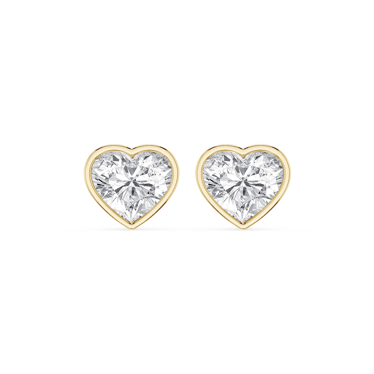 Heart Lab Grown Diamond Bezel Set Certified Stud Earrings