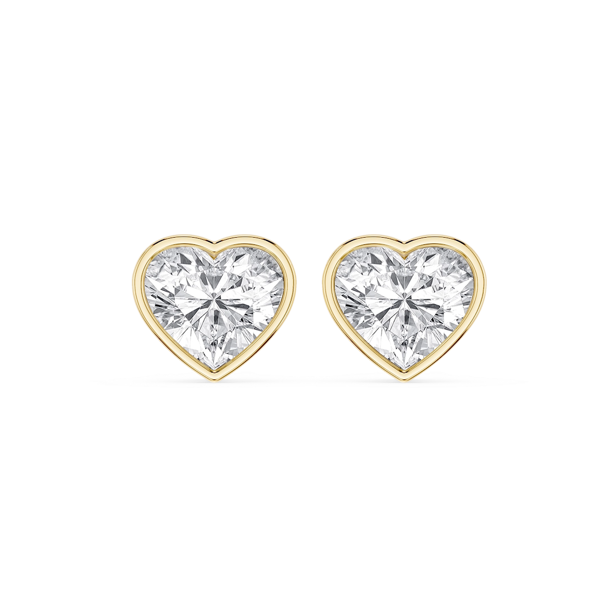 Heart Lab Grown Diamond Bezel Set Certified Stud Earrings