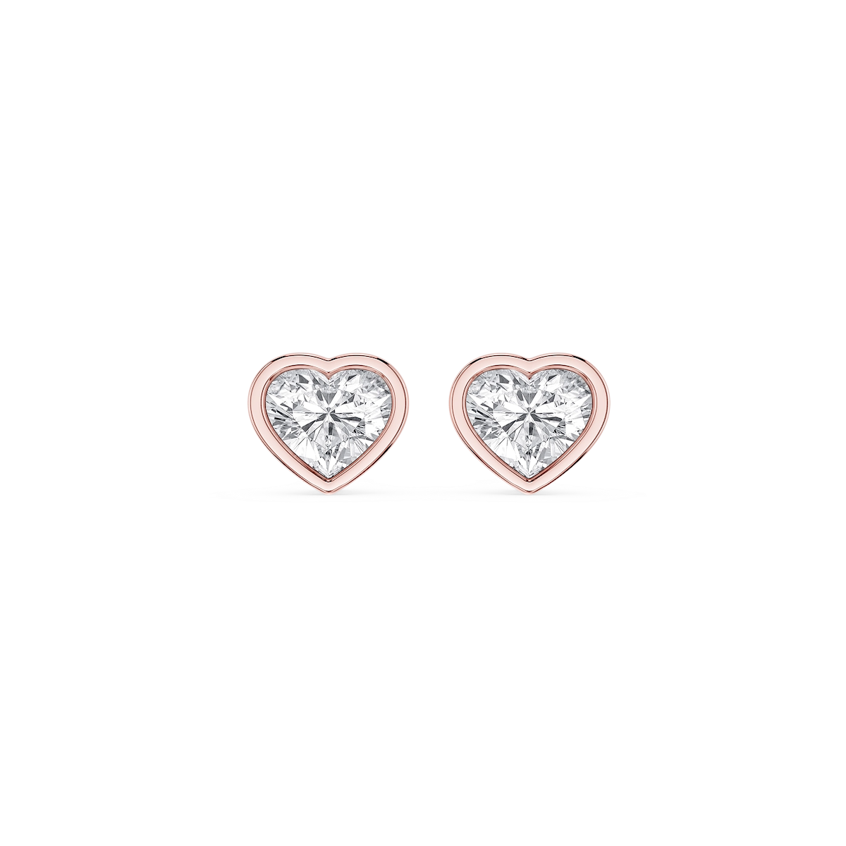 Heart Lab Grown Diamond Bezel Set Stud Earrings