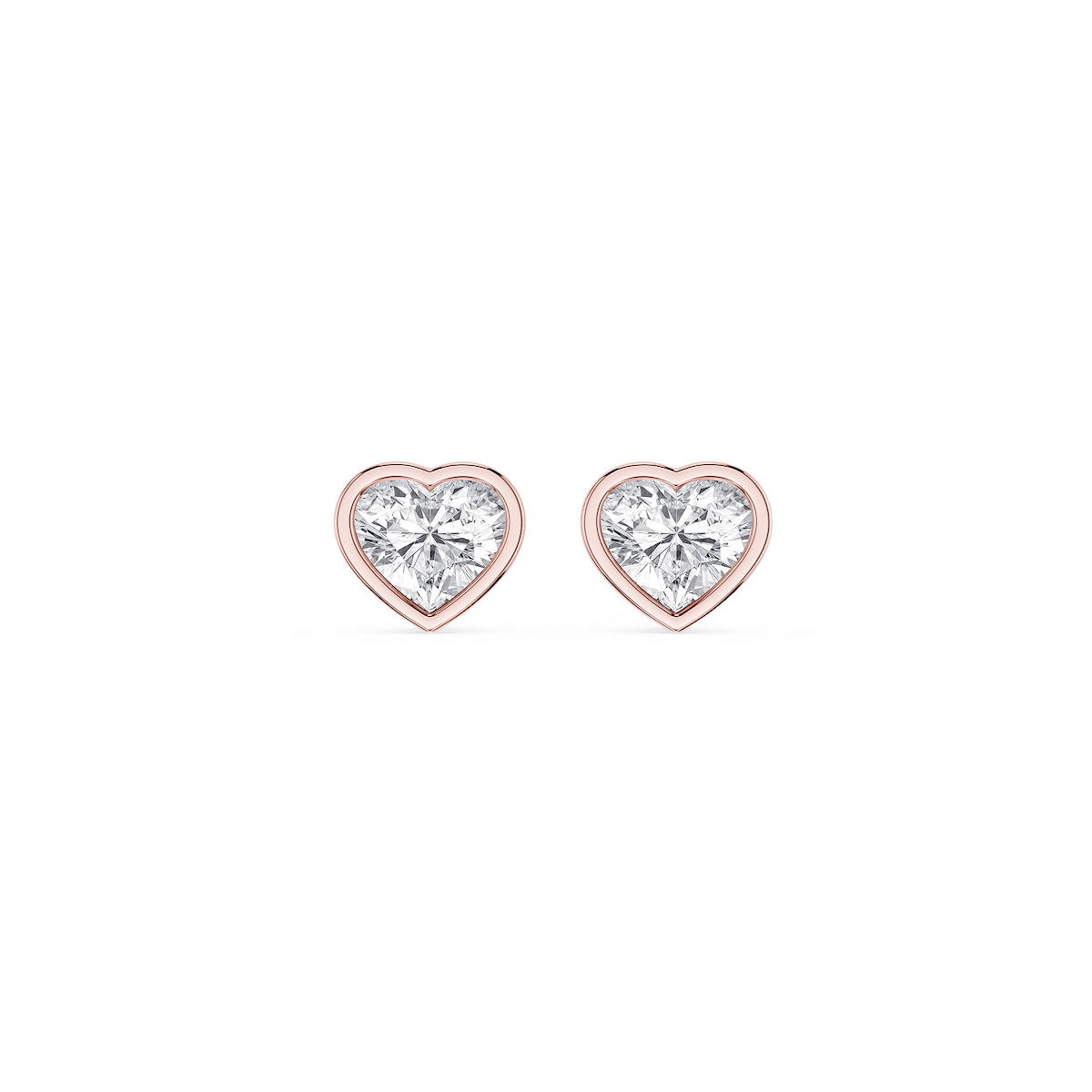 Heart Lab Grown Diamond Bezel Set Stud Earrings