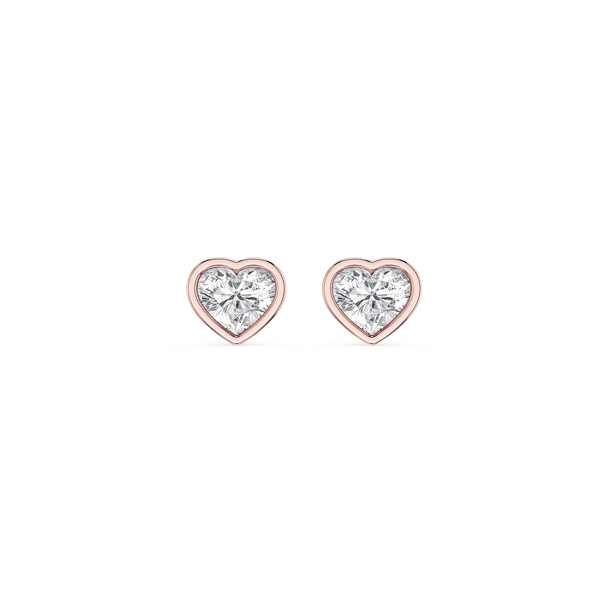 Heart Lab Grown Diamond Bezel Set Stud Earrings
