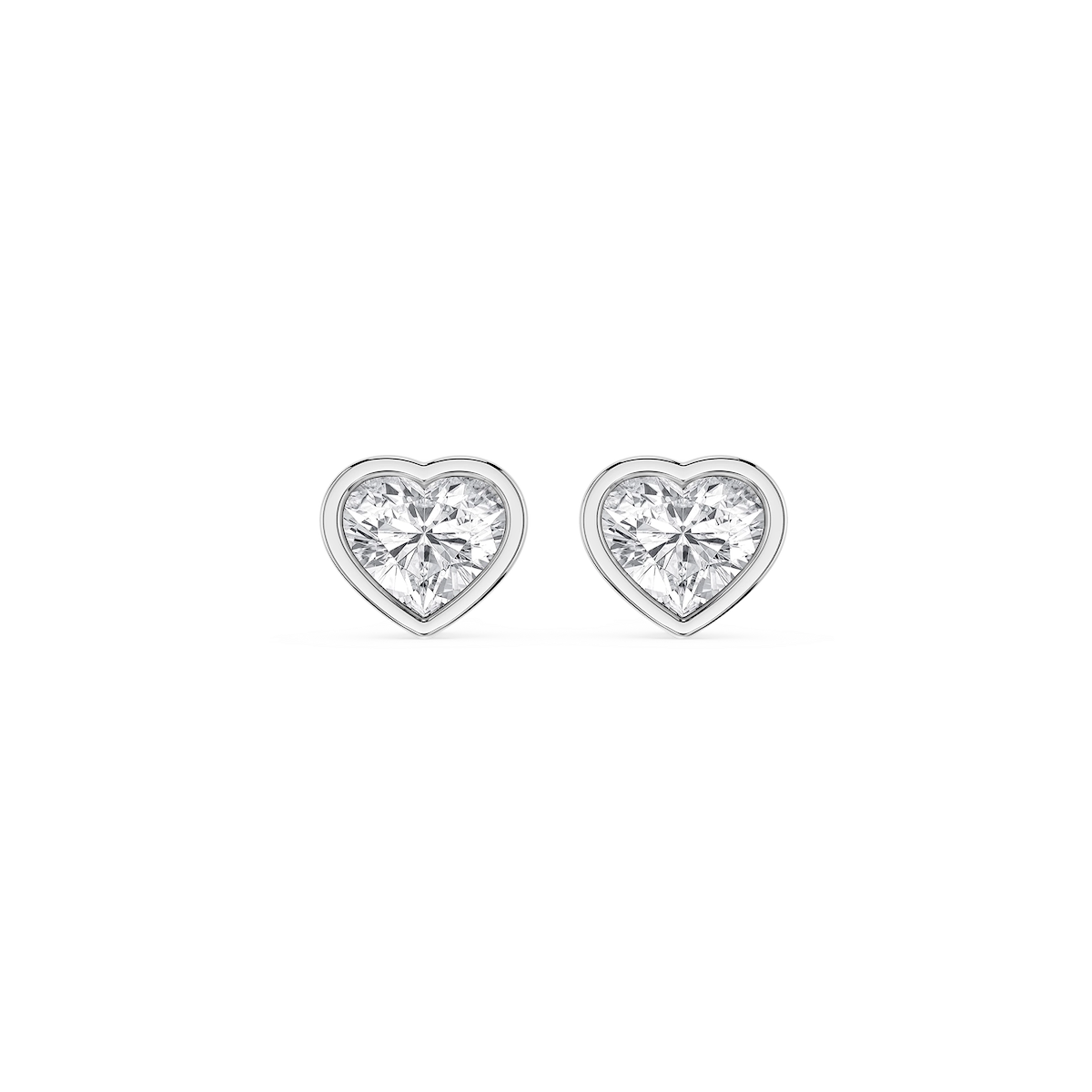 Heart Lab Grown Diamond Bezel Set Stud Earrings