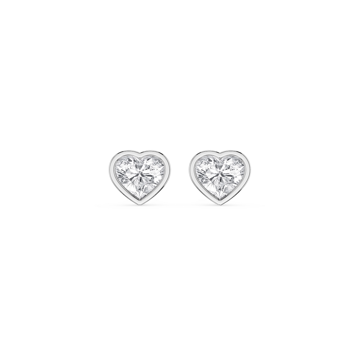 Heart Lab Grown Diamond Bezel Set Stud Earrings