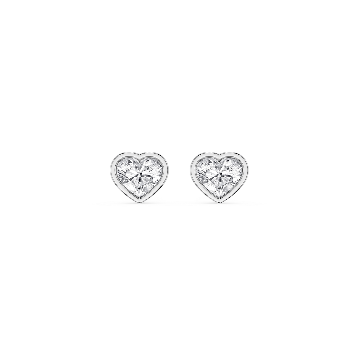 Heart Lab Grown Diamond Bezel Set Stud Earrings