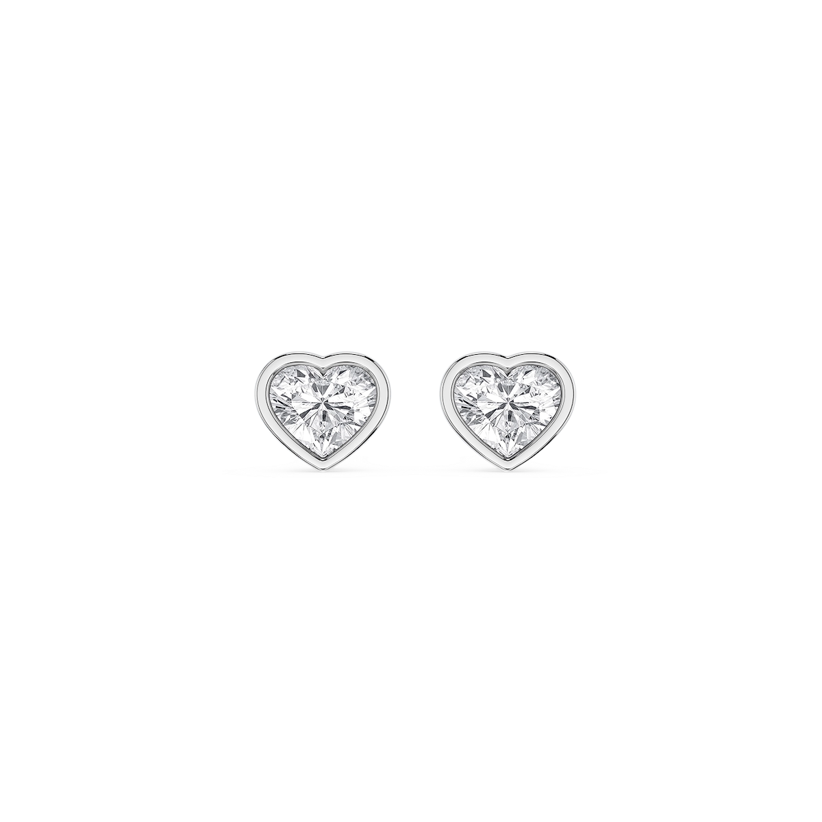 Heart Lab Grown Diamond Bezel Set Stud Earrings