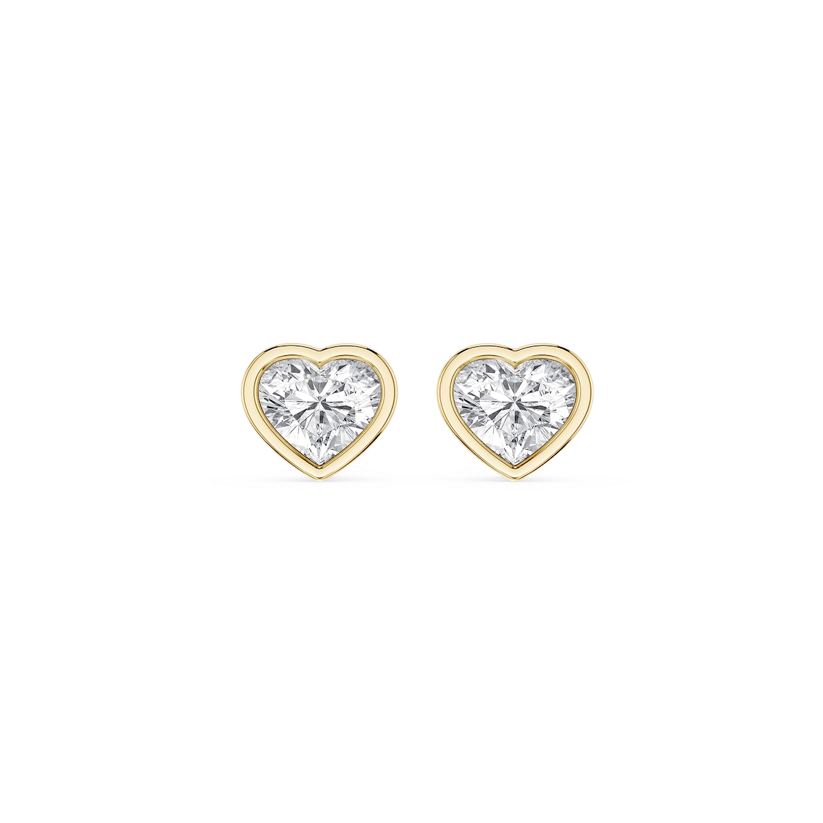 Heart Lab Grown Diamond Bezel Set Stud Earrings