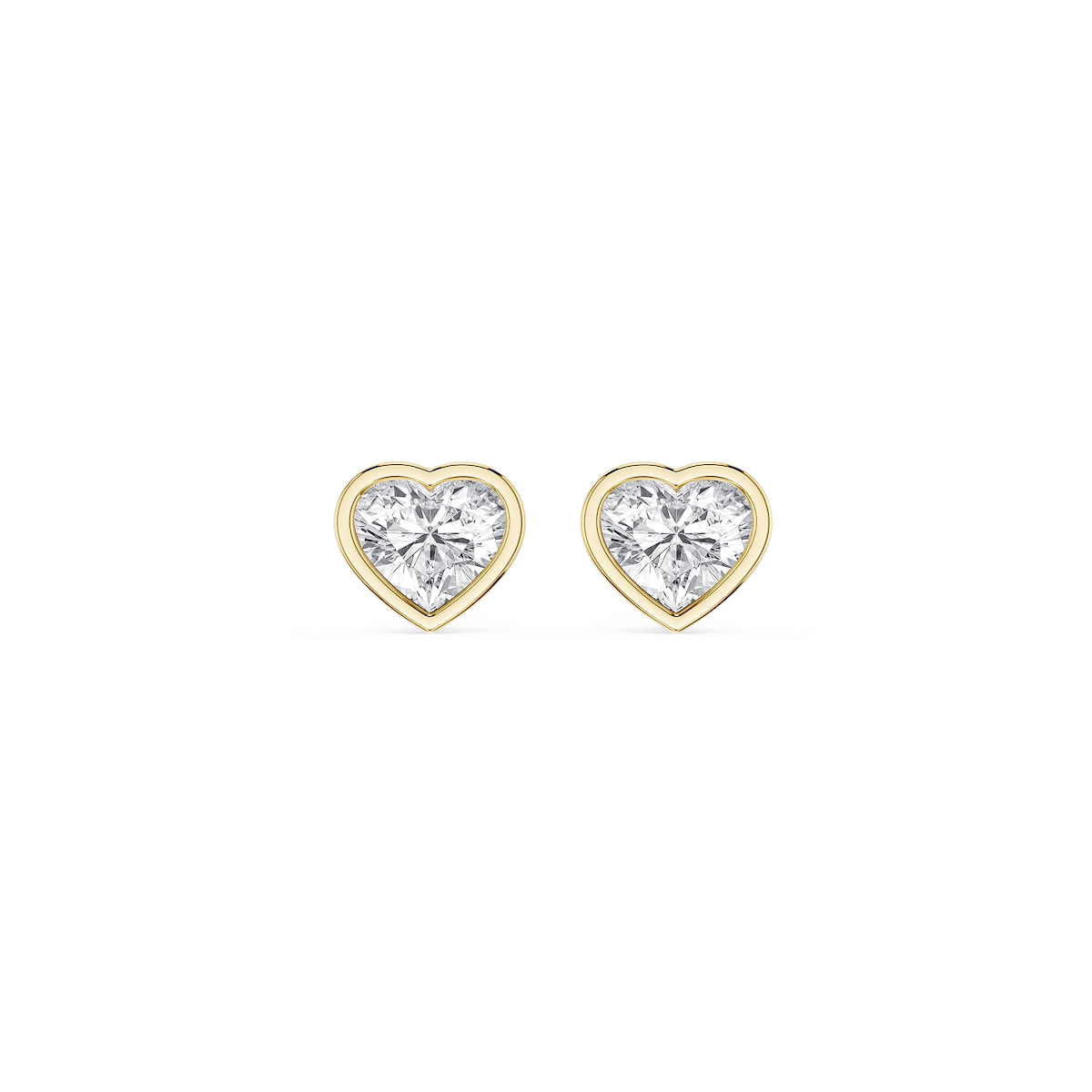 Heart Lab Grown Diamond Bezel Set Stud Earrings