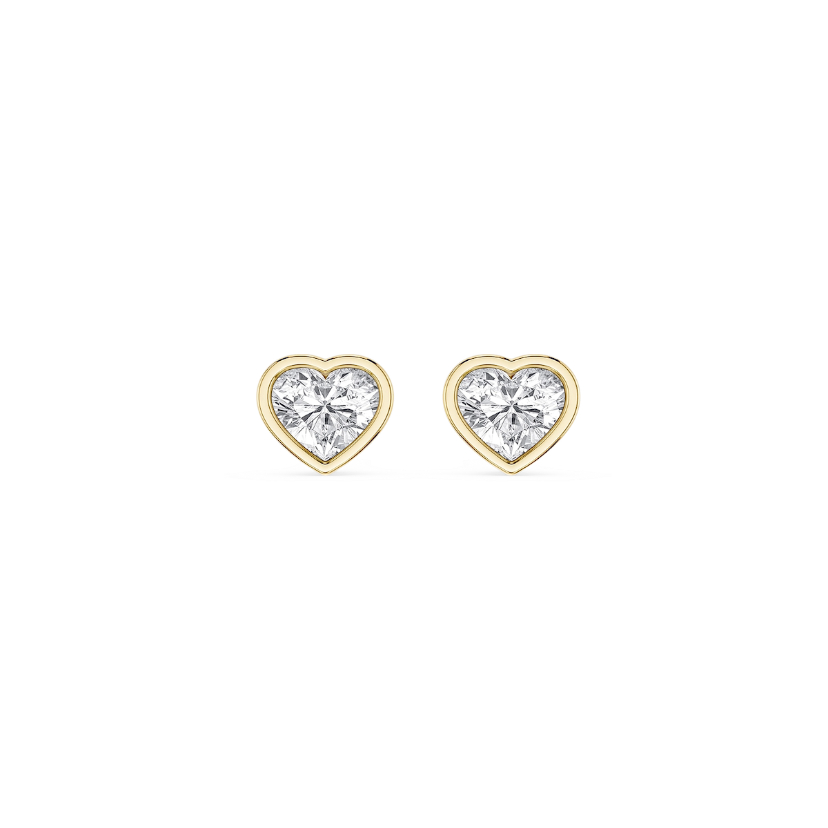 Heart Lab Grown Diamond Bezel Set Stud Earrings