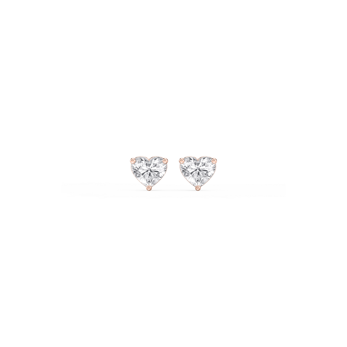Heart Lab Grown Diamond Classic Three Prong Martini Stud Earrings