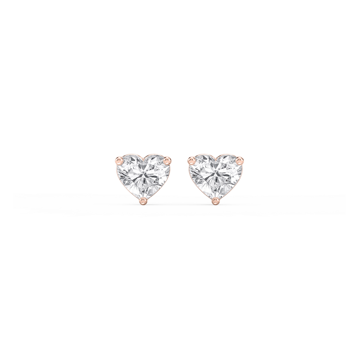 Heart Lab Grown Diamond Classic Three Prong Martini Stud Earrings