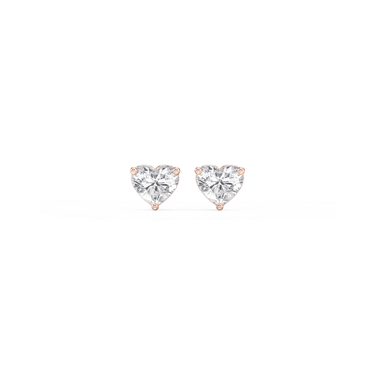 Heart Lab Grown Diamond Classic Three Prong Martini Stud Earrings