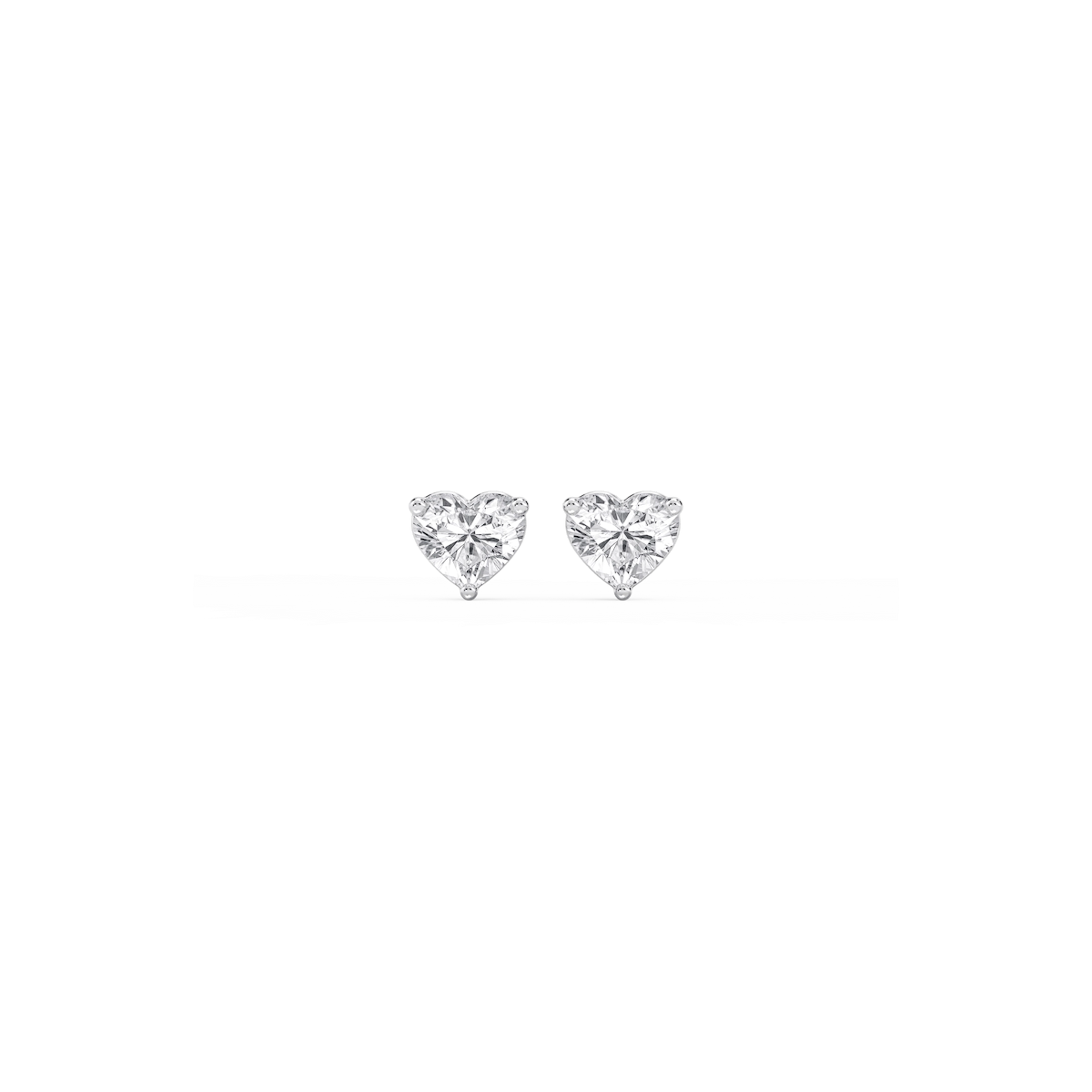 Heart Lab Grown Diamond Classic Three Prong Martini Stud Earrings