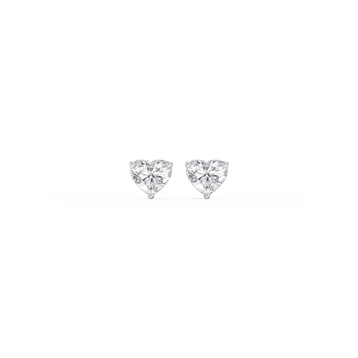 Heart Lab Grown Diamond Classic Three Prong Martini Stud Earrings