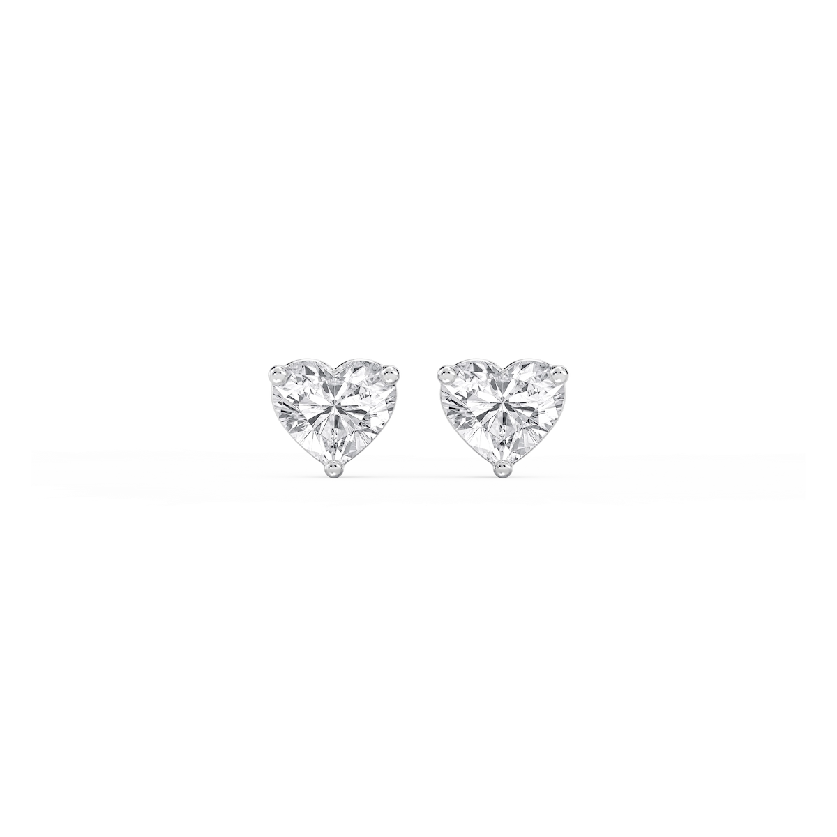 Heart Lab Grown Diamond Classic Three Prong Martini Stud Earrings