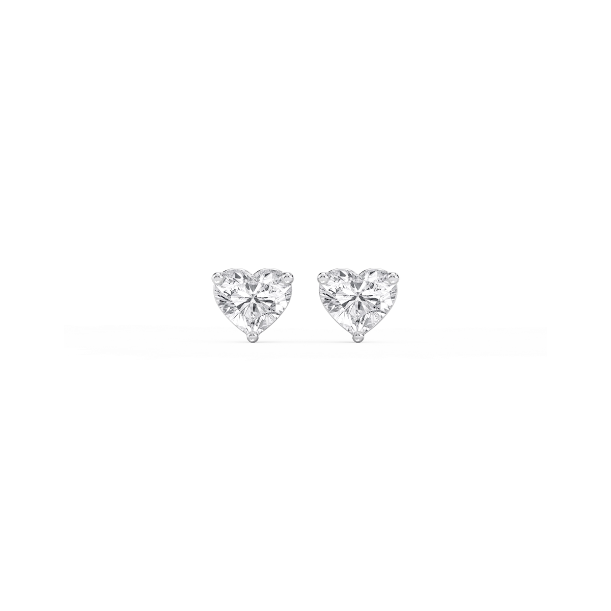 Heart Lab Grown Diamond Classic Three Prong Martini Stud Earrings