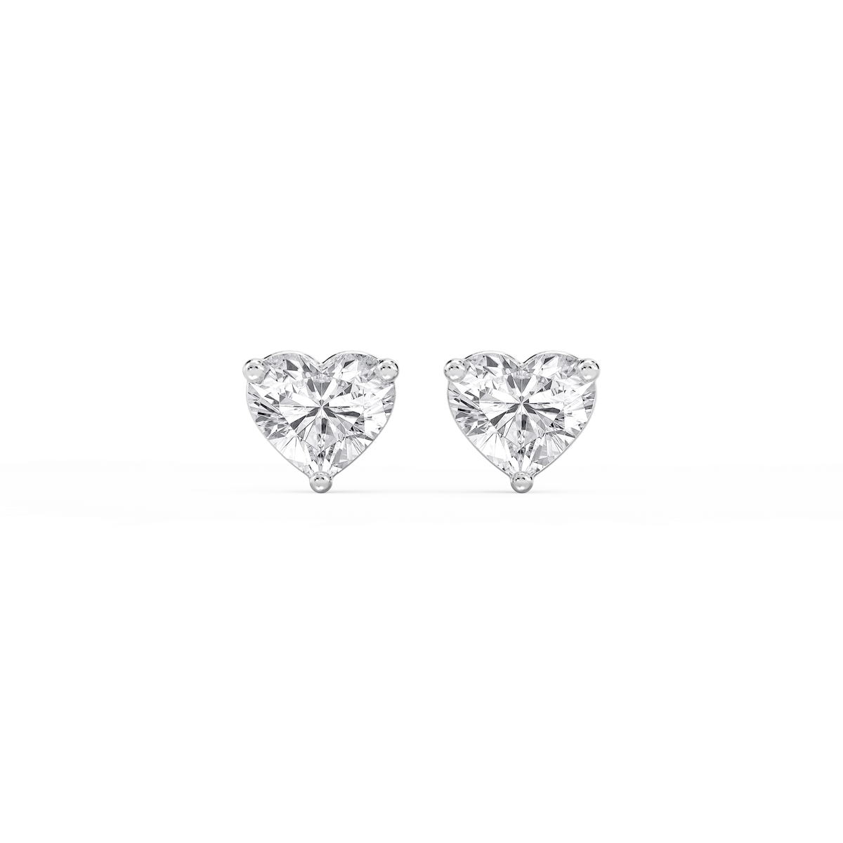 Heart Lab Grown Diamond Classic Three Prong Martini Stud Earrings