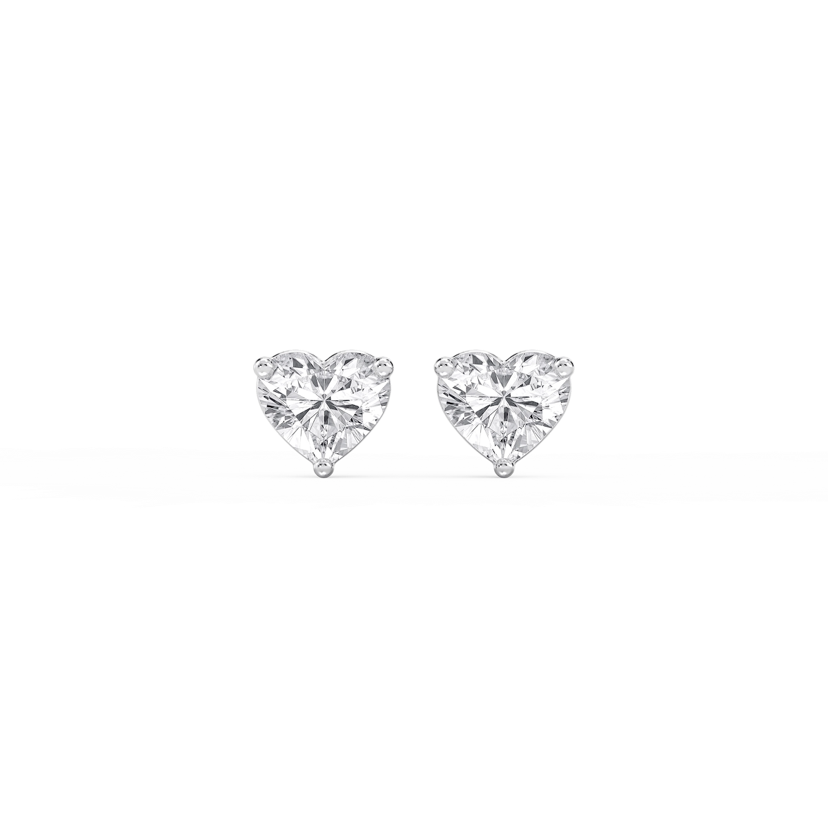 Heart Lab Grown Diamond Classic Three Prong Martini Stud Earrings