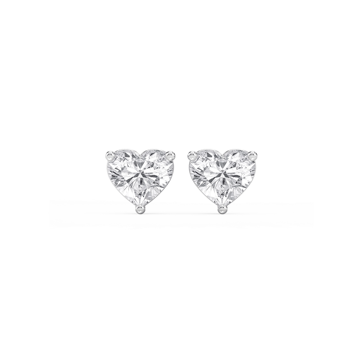 Heart Lab Grown Diamond Classic Three Prong Martini Stud Earrings