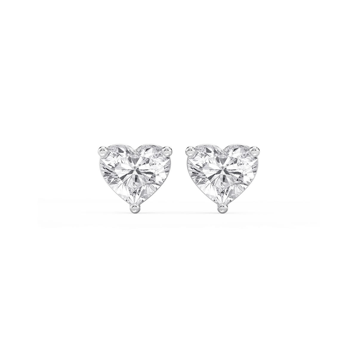 Heart Lab Grown Diamond Classic Three Prong Martini Stud Earrings