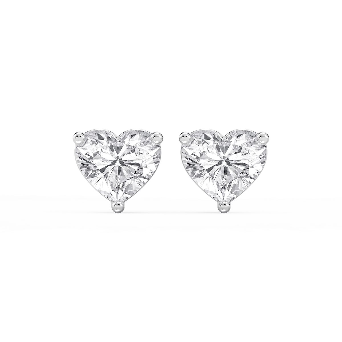 Heart Lab Grown Diamond Classic Three Prong Martini Stud Earrings