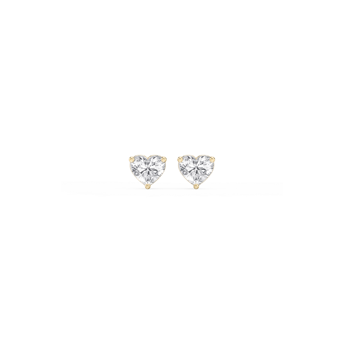 Heart Lab Grown Diamond Classic Three Prong Martini Stud Earrings