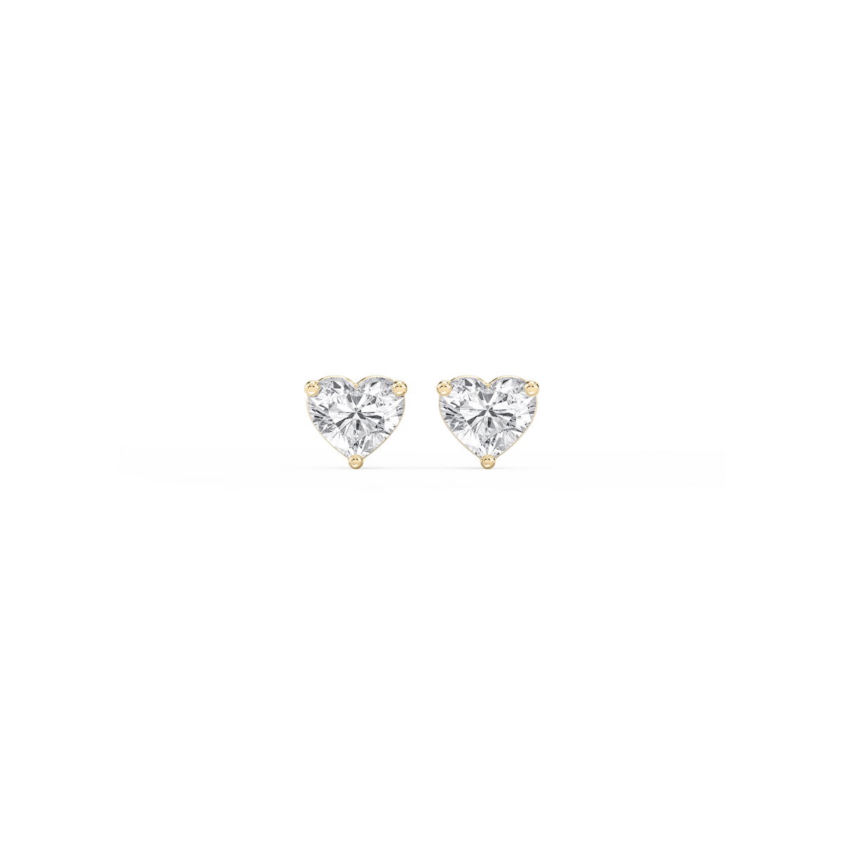 Heart Lab Grown Diamond Classic Three Prong Martini Stud Earrings