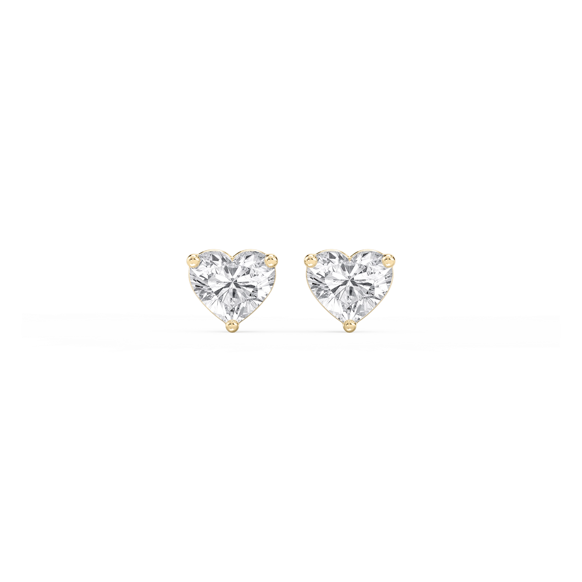 Heart Lab Grown Diamond Classic Three Prong Martini Stud Earrings
