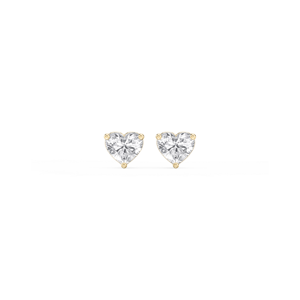 Heart Lab Grown Diamond Classic Three Prong Martini Stud Earrings