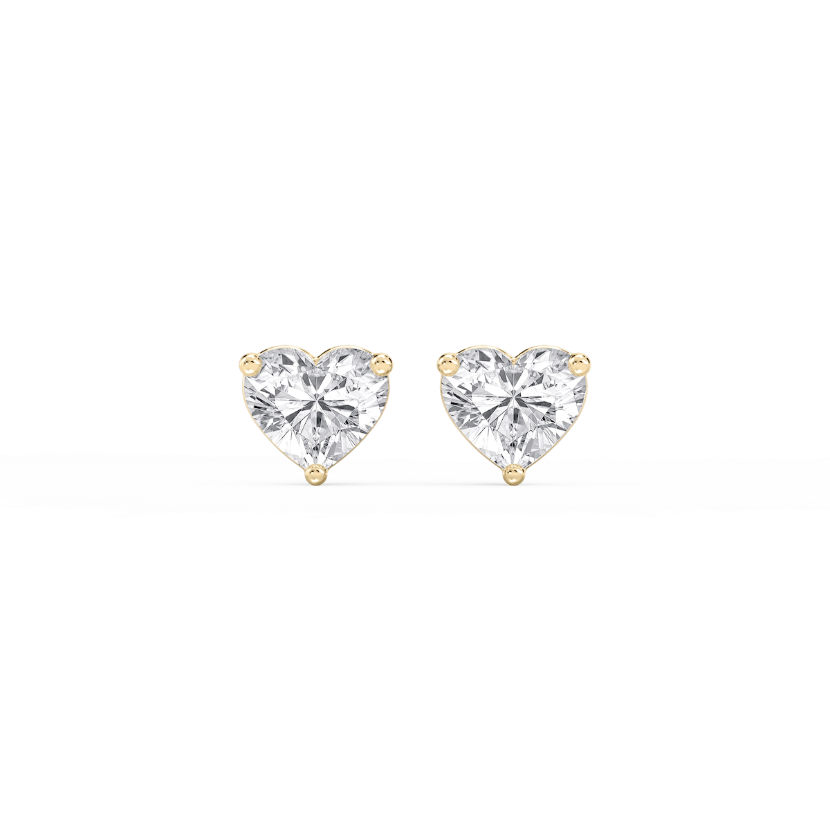 Heart Lab Grown Diamond Classic Three Prong Martini Stud Earrings