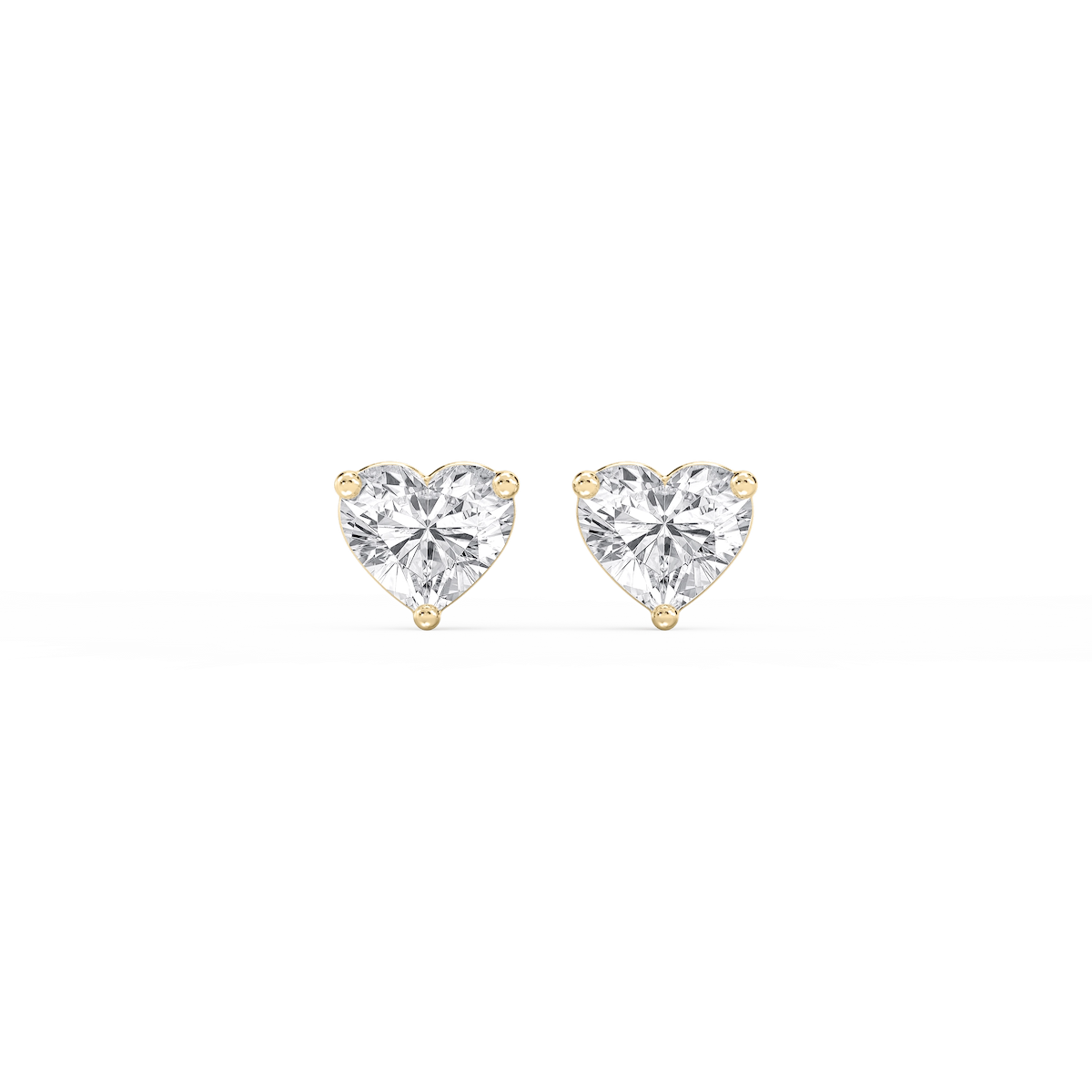 Heart Lab Grown Diamond Classic Three Prong Martini Stud Earrings