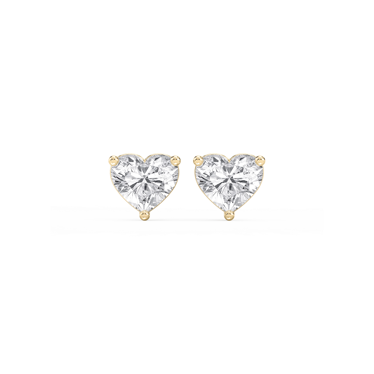 Heart Lab Grown Diamond Classic Three Prong Martini Stud Earrings