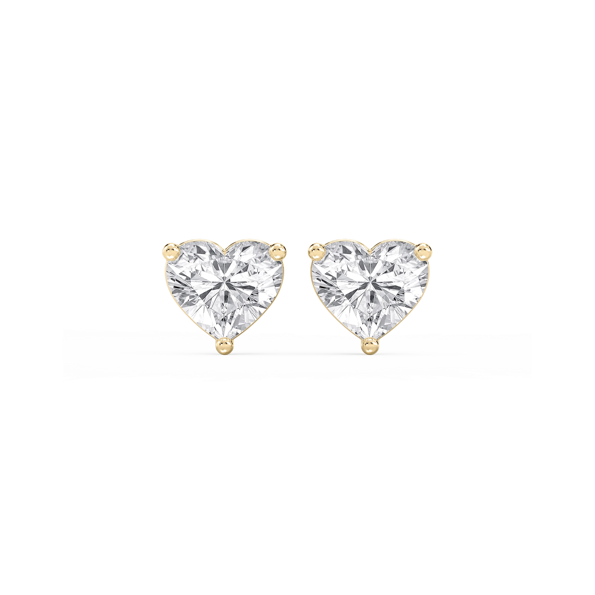 Heart Lab Grown Diamond Classic Three Prong Martini Stud Earrings