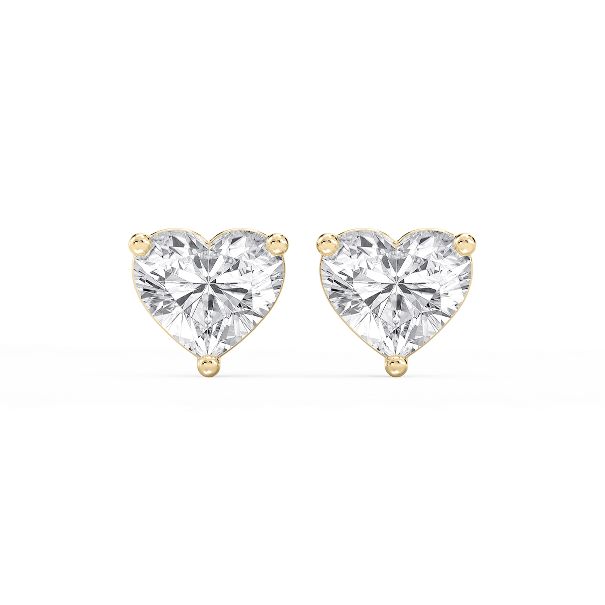 Heart Lab Grown Diamond Classic Three Prong Martini Stud Earrings