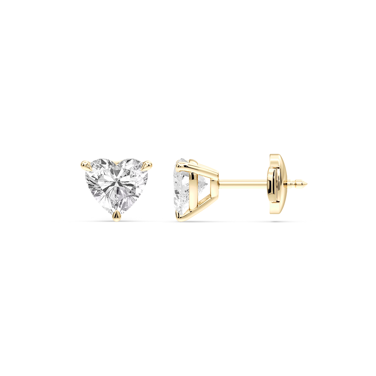 Heart Certified Lab Grown Diamond Claw Prong Guardian Back Martini Stud Earrings